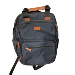 Jayhill Blue Color with Faux Leather Padded Laptop Backpack